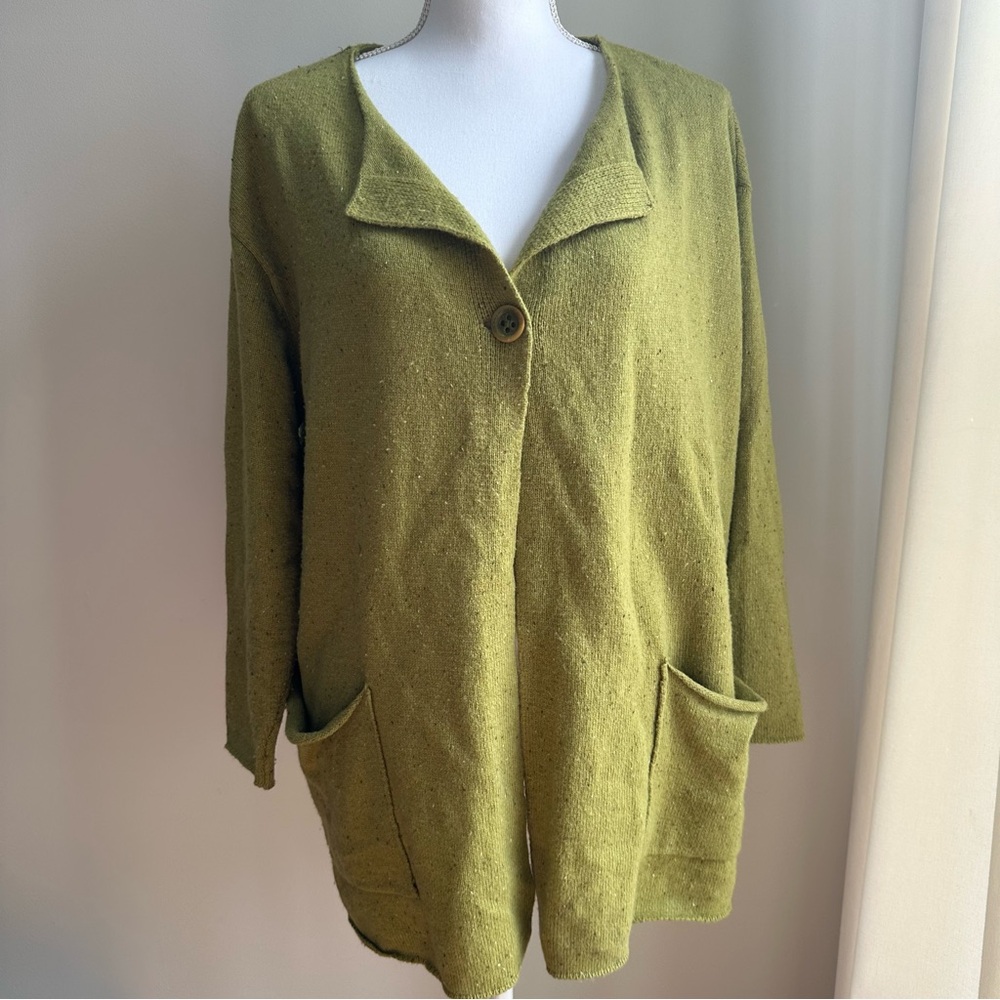 PureJill Women’s Button Green Sweater‎ Size XS